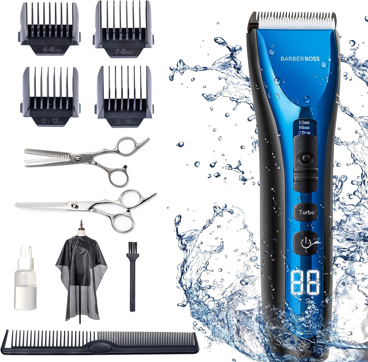 Waterproof Hair Trimmer Cordless Rechargeable